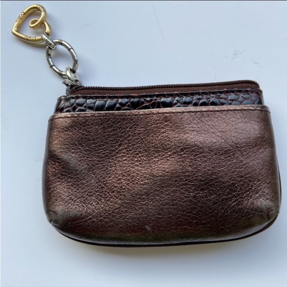 BRIGHTON Soft Leather Brown Coin Purse Pouch & Card Holder Zip Mini - Picture 6 of 12